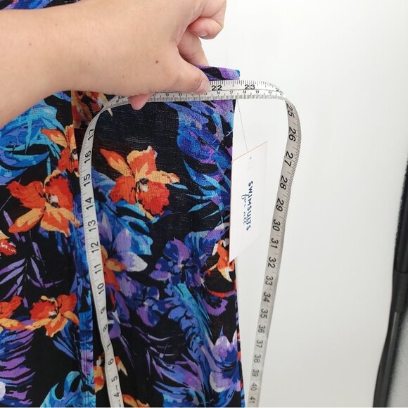 Swimsuits For All Swimsuit Cover-Up Midi Wrap Dress Burnout Floral Racerback NWT - Picture 12 of 14